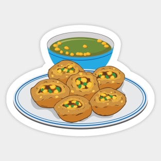 Pani Puri Gol Gappa Green Chutney India Pakistan Food Lovers Sticker